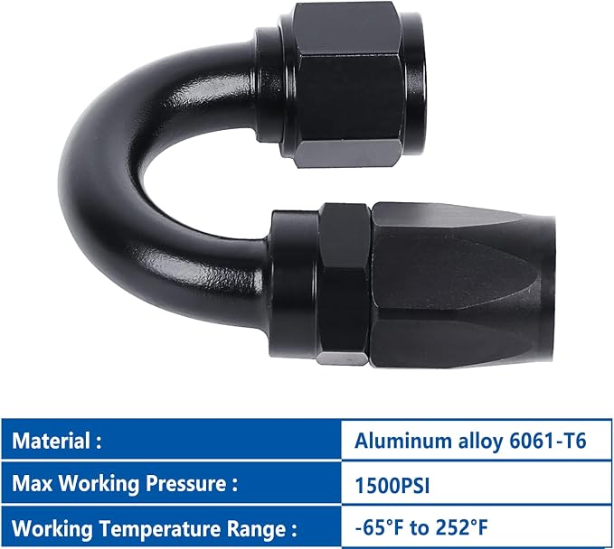 LokoCar 10AN Hose End Fitting 180 Degree Swivel - Image 3