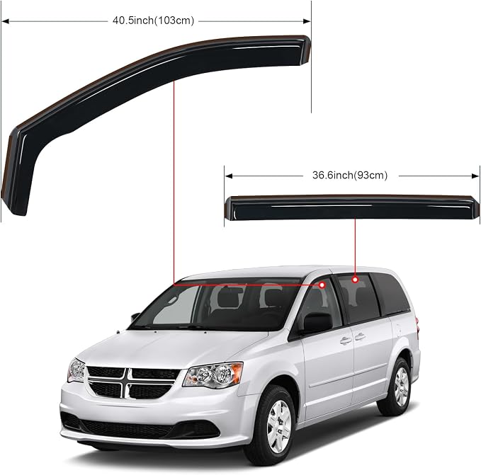 Nilight in Channel Rain Guards for Grand Caravan 2008-2023, Chrysler Town - Image 7
