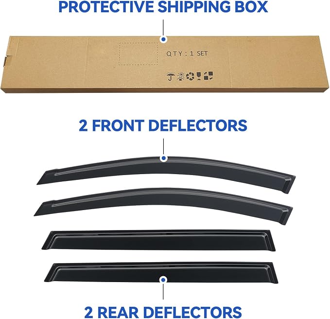 Window Visors Rain Guards for 2013-2021 Nissan Pathfinder, Out-Channel Window - Image 5