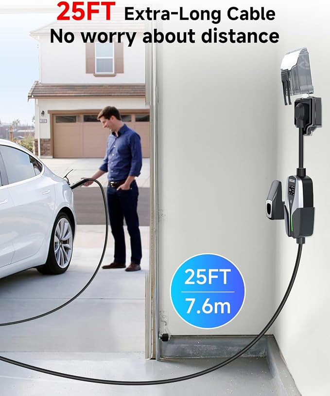 EV Charger Level 2 for Tesla, NEMA 14-50 Plug NACS EV Chargers, 25FT Adjustable - Image 8
