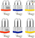 Lanube Lock 12-Pack Laminated Keyed Padlock Set 3 Colors, 2 Short 2 Long by LanuBe