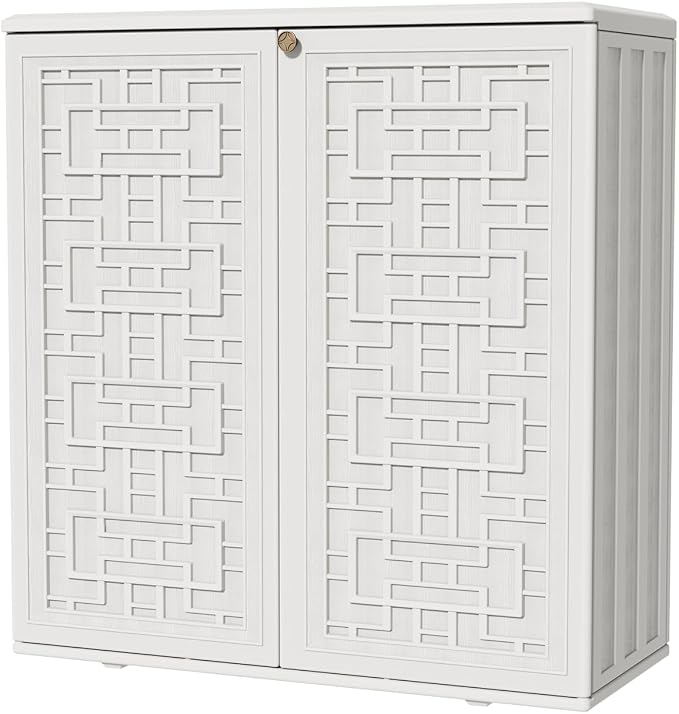 KINYING Outdoor Storage Cabinet Waterproof, Resin 60 Gallon Deck Box by KINYING