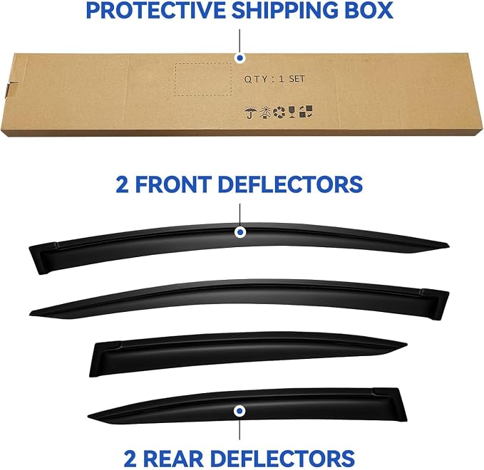 Window Visors Rain Guards for 2012 2013 2014 2015 Honda Civic, Out-Channel - Image 5