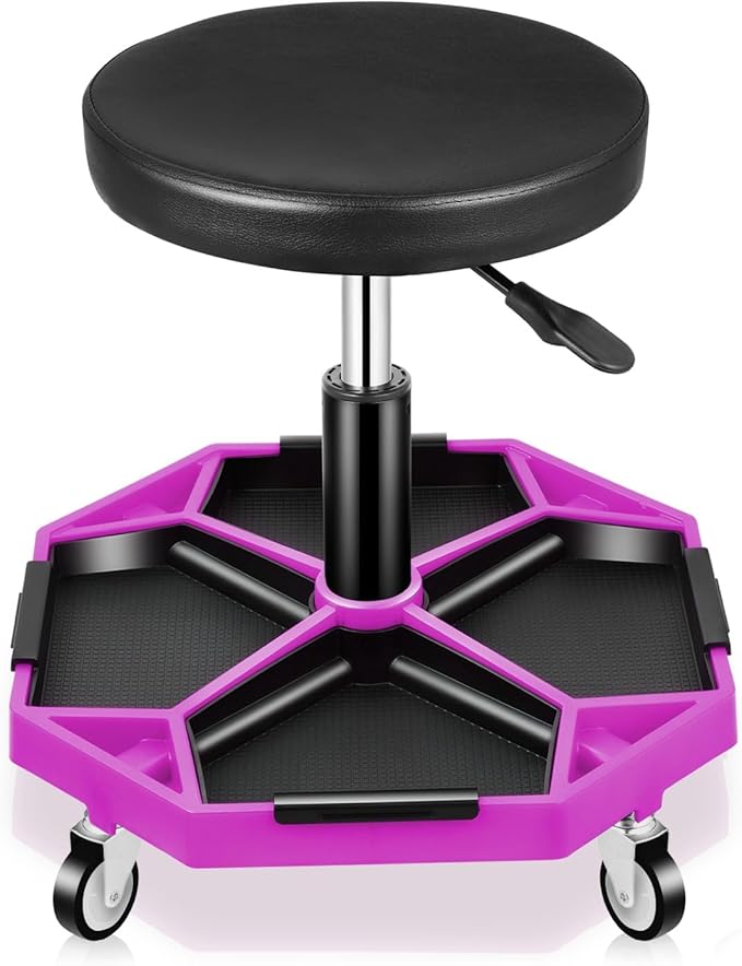 Auto Dynasty Mechanic Stool, Adjustable Rolling Pneumatic Creeper Garage Shop by AutoDynasty