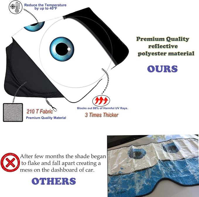 Gven- The Original Patented Car Eyes Windshield Sun Shade 2025 Windshield Cover - Image 5