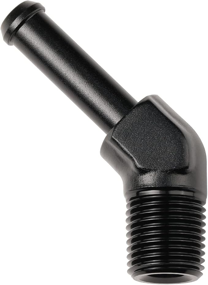 1/8 NPT Male to 1/4" Hose Barb Fitting Adapter 45 Degree Elbow Aluminum Black by Podavelle