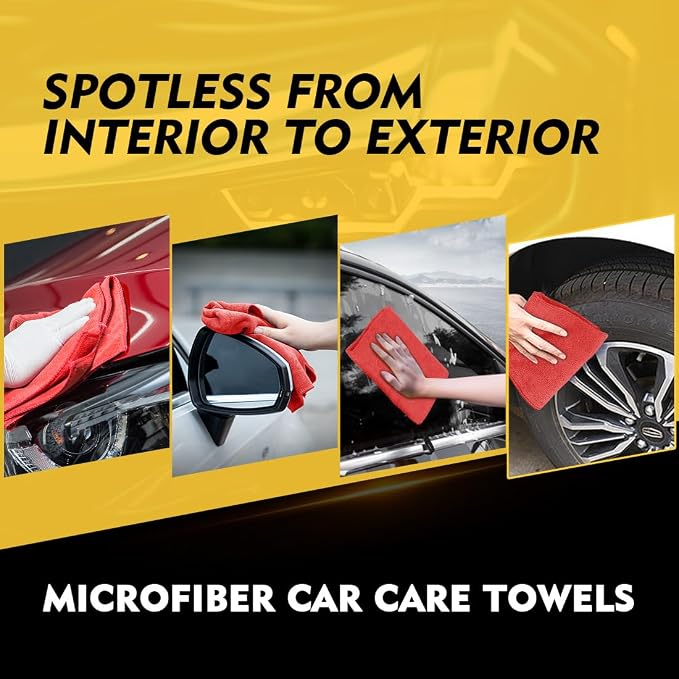 HOMEXCEL Red Microfiber Cleaning Cloth 12 Pack, 12.5 x 12.5 inch Microfiber - Image 5
