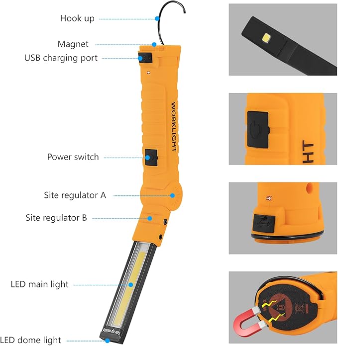 4 Pack Rechargeable LED Work Lights - Image 2