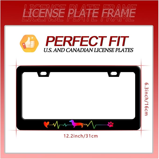 Rainbow Lifeline Love Dog License Plate Frame License Plate Stainless Steel - Image 7