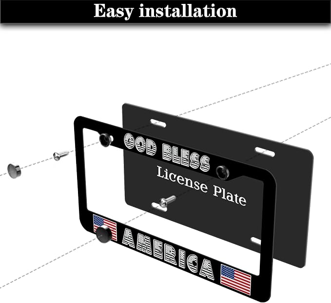 Car Plate Frame for Men Black and White License Plate Frames for Women God - Image 7