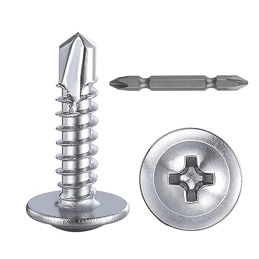 Wensilon（300pcs）#8×3/4”for Sheet Metal Self-Tapping Screws 410 Stainless Steel by Wensilon
