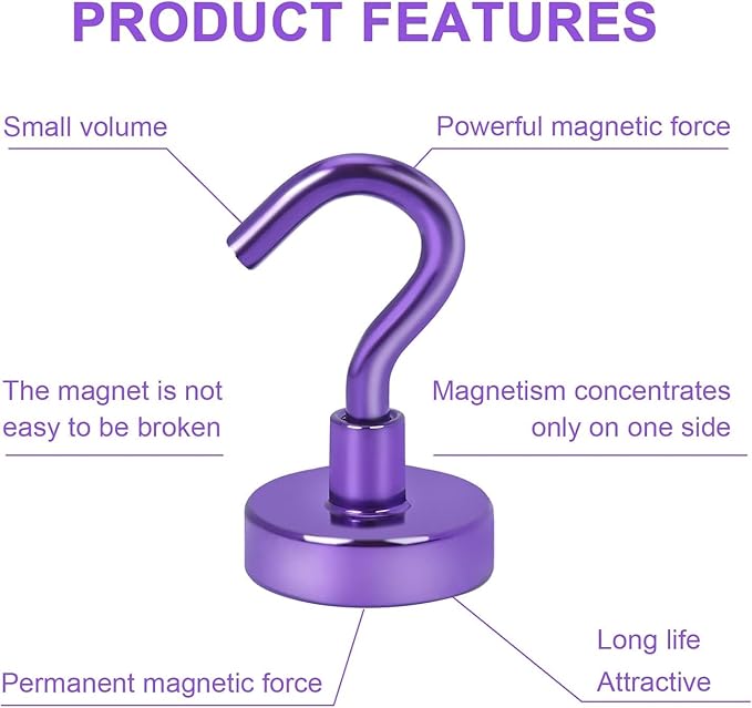 DIYMAG Magnetic Hooks, 30Lbs Strong Heavy Duty Cruise Magnet S-Hook - Image 6