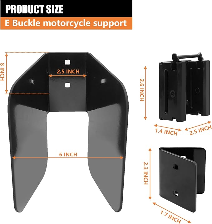 4Pack E-Track Wheel Chock for Motorcycle, E Track Dirt Bike Wheel Chocks - Image 2