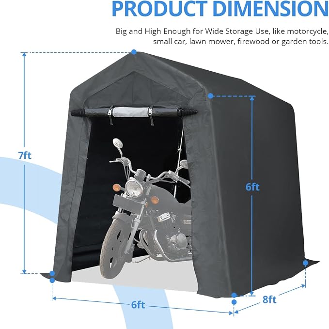 ADVANCE OUTDOOR 6X8 ft Outdoor Portable Storage Shelter Shed - Image 6