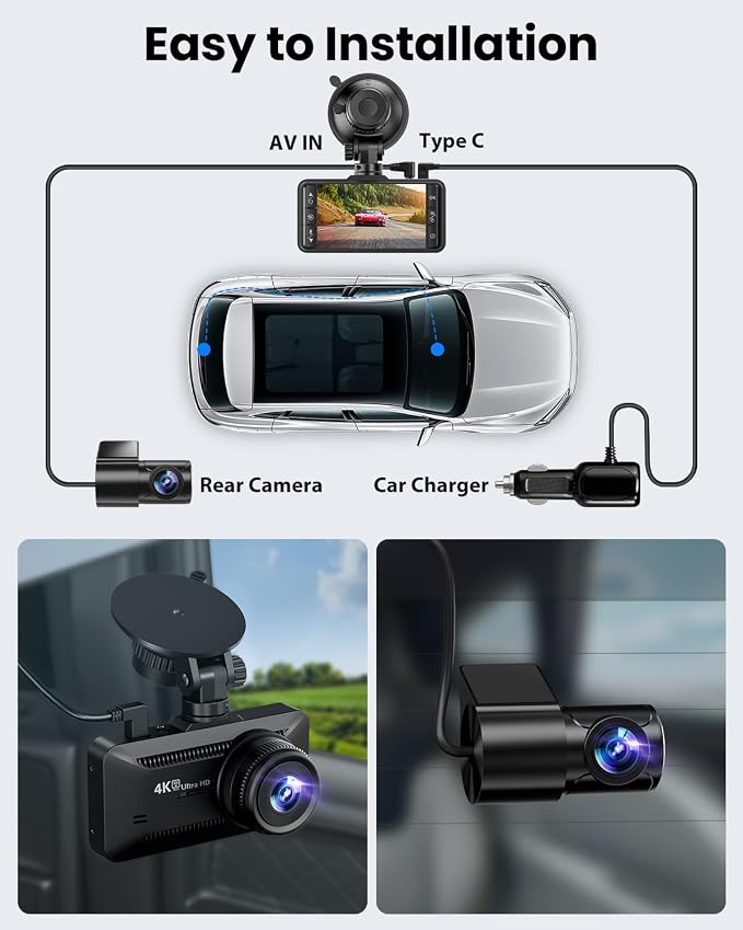 Dash Cam Front and Rear 4K/1080P, Dash Camera - Image 7
