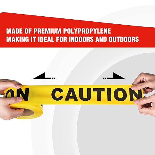 Goldblatt Caution Tape, 2 Pack Yellow Caution Tape Roll, 3 Inch x 1000 Feet - Image 4