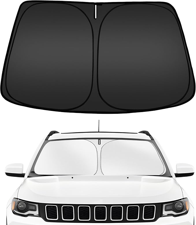 ARISMOTOR Windshield Sun Shade for Jeep Compass 2017-2024, Custom Fit Foldable by ARISMOTOR