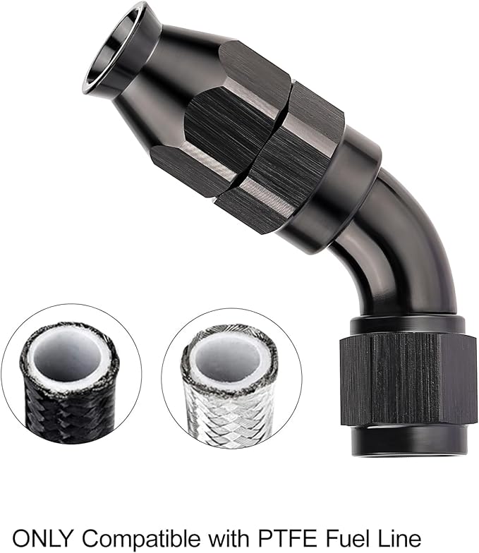 EVIL ENERGY 4AN 60 Degree PTFE One Piece Full Flow End Hose Fitting Aluminum - Image 5