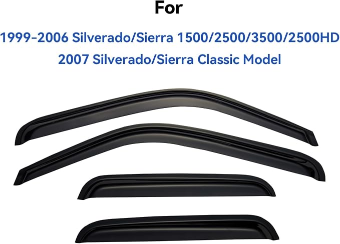 Window Visors Rain Guards for 1999-2006 Chevy Silverado/GMC Sierra 1500/2500/ - Image 3