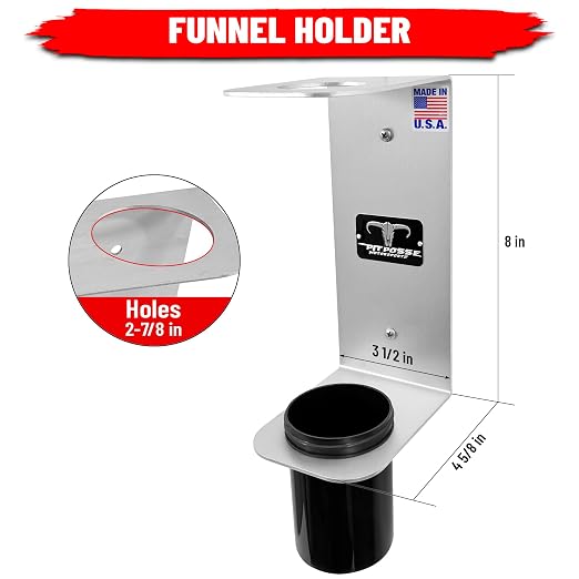 Pit Posse PP3364 Aluminum Oil Funnel Holder Storage Rack - Image 2
