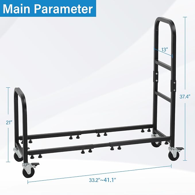 Rolling Tire Rack 43.5" x 13" x 37.4", 2 in 1 Metal Garage Tire Storage Rack - Image 2
