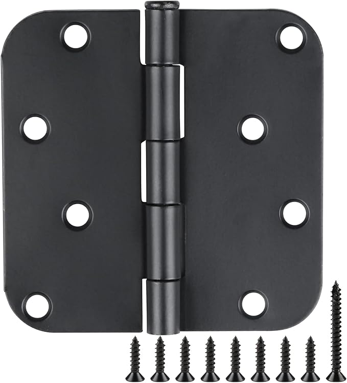 4 in x 4" Black Door Hinges 12 Pack Matte Black Door Hinges 4 Inch Exterior by TDCHINGES