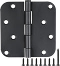3 Pack Black Door Hinges Matte Black 4 Inch 5/8" Radius Hinges by TDCHINGES