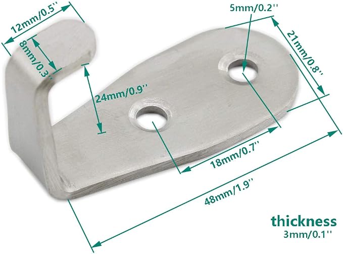 Stainless Steel Coat Hooks - Image 2
