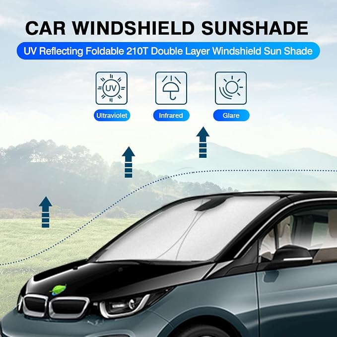 KUST Windshield Sun Shade for BMW i3 2014-2022 Accessories Window Sunshade Sun - Image 2