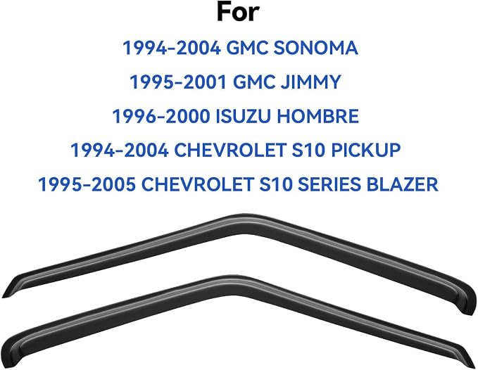 Window Visors Rain Guards for 1994-2004 Chevrolet S10/GMC Sonoma, Out-Channel - Image 2