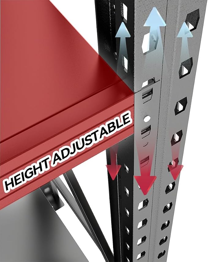 Storage Rack, Heavy Duty Metal Garage Shelving, 5 Tier Adjustable Utility Shelf - Image 6