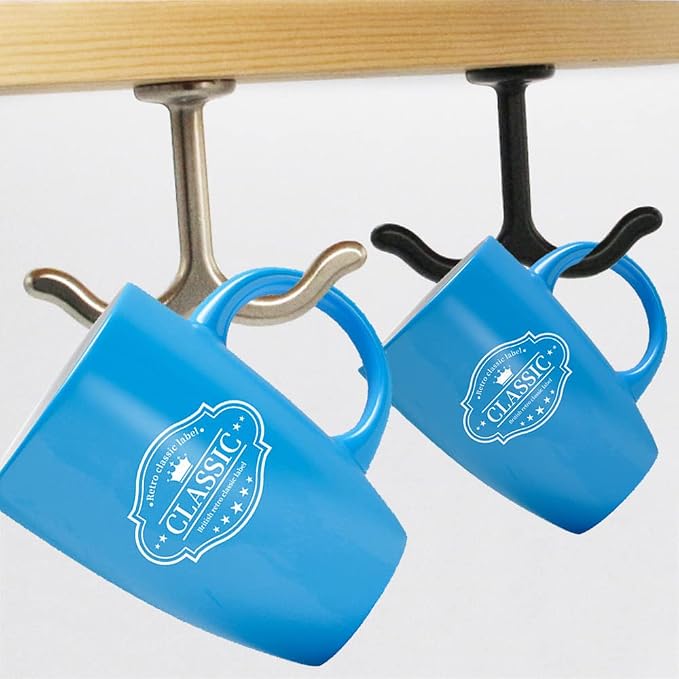 10 Pcs Zinc Alloy Ceiling Double Hook Cabinet Wardrobe Coat Towel Hat Hook - Image 6