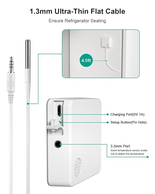 WiFi Thermometer Freezer Alarm, Email Alert, App Notification, Data Record - Image 4