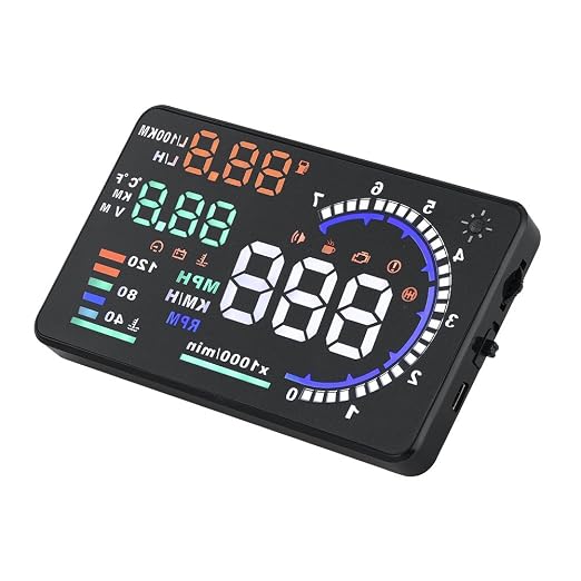 VGEBY 5.5'' OBD II Car HUD Auto Windshied Reflective Screen Speed Display Hud by VGEBY