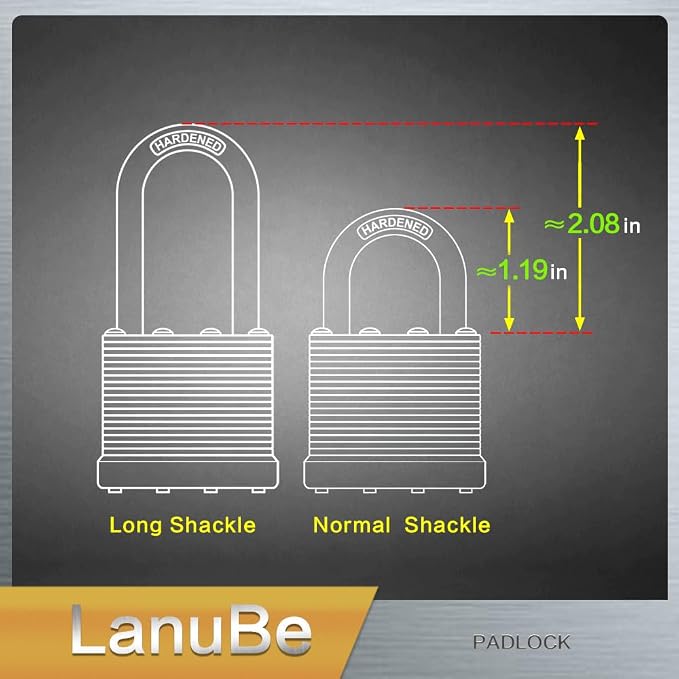 LanuBe Lock Laminated keyed Padlock, keyed Alike Locks, Normal Shackle - Image 7