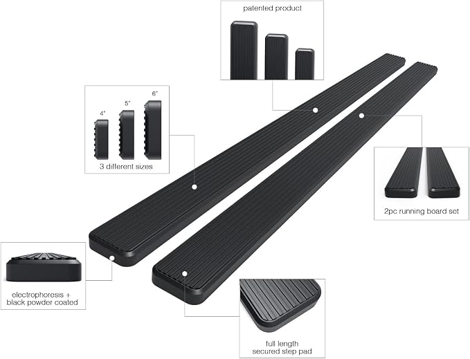 APS Running Boards 5-inch Black Compatible - Image 5