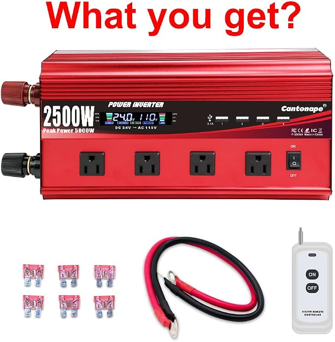 2500W Power Inverter 24V to 110V/120V DC to AC - Image 9