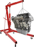 2 Ton Engine Hoist, Folding Hydraulic Engine Crane Red, Heavy Duty Cherry by Unknown