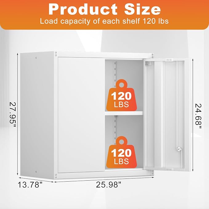 LUCYPAL Metal Wall Cabinet, Garage Storage Cabinets - Image 3