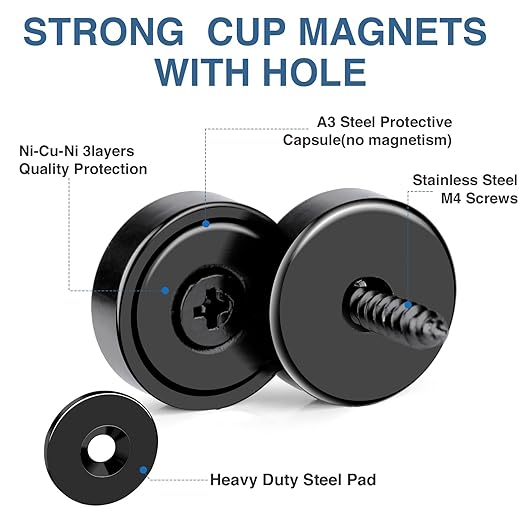 MIKEDE Strong Magnets Heavy Duty, 40LB Strong Rare Earth Magnets, Powerful Pot - Image 4