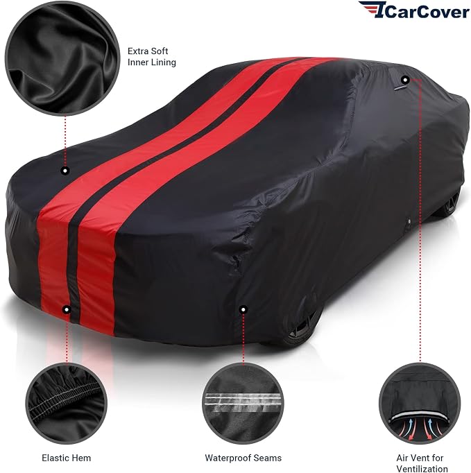 iCarCover Custom Car Cover for 1974-1981 Chevy Camaro Z28, Type LT Waterproof - Image 2