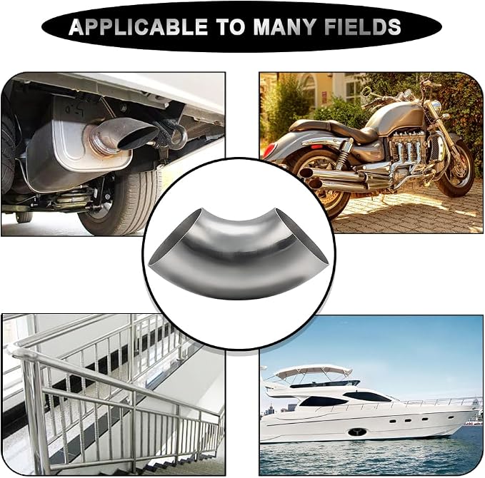 Cotonake OD 3.5 Inch 90 Degree SS304 Stainless Steel Bend Tube Exhaust Elbow - Image 6