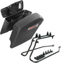 XFMT Matte Black 5" Stretched Extended Saddlebags Hard Saddle Bags W/Black by XFMT