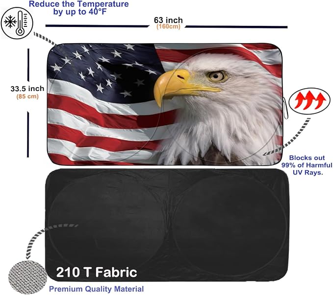 Gven Car Shade Patriotic Sun Shade - Image 2