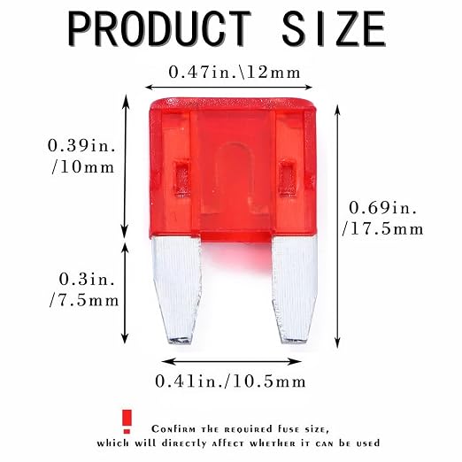 100 Pack Auto Fuses 10AMP APM/ATM 32V Mini Blade Style Fuses 30A Short Circuit - Image 2