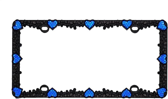 Creathome 3D Daisy Heart License Plate Frame from Pure Zinc Alloy Metal Perfect - Image 5