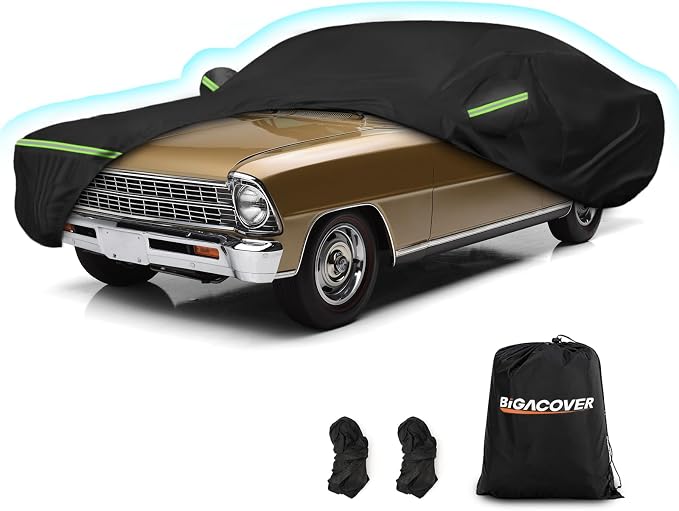 Waterproof Car Covers for Chevrolet II Nova/Nova SS 350/350 SC Sedan/Coupe by BIGACOVER