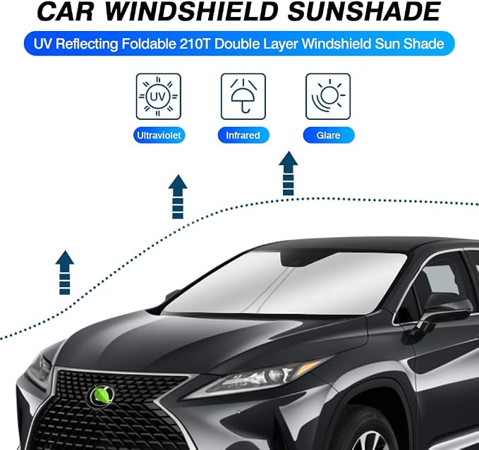 KUST Windshield Sun Shade for 2016-2022 Lexus RX 350 450h Accessories Sunshade - Image 2