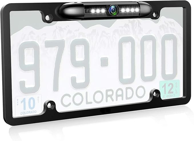 JPP License Plate Backup HD Camera, Rear View Camera 170° Viewing Angle by JPP