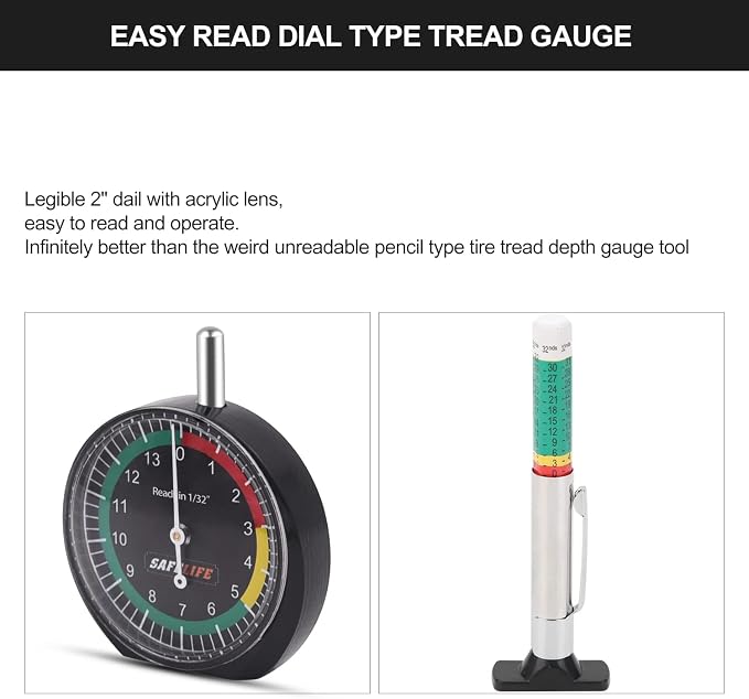 SAFELIFE Tire Tread Depth Gauge, 10 Pack Dial Type Tire Tread Depth Gauge - Image 6